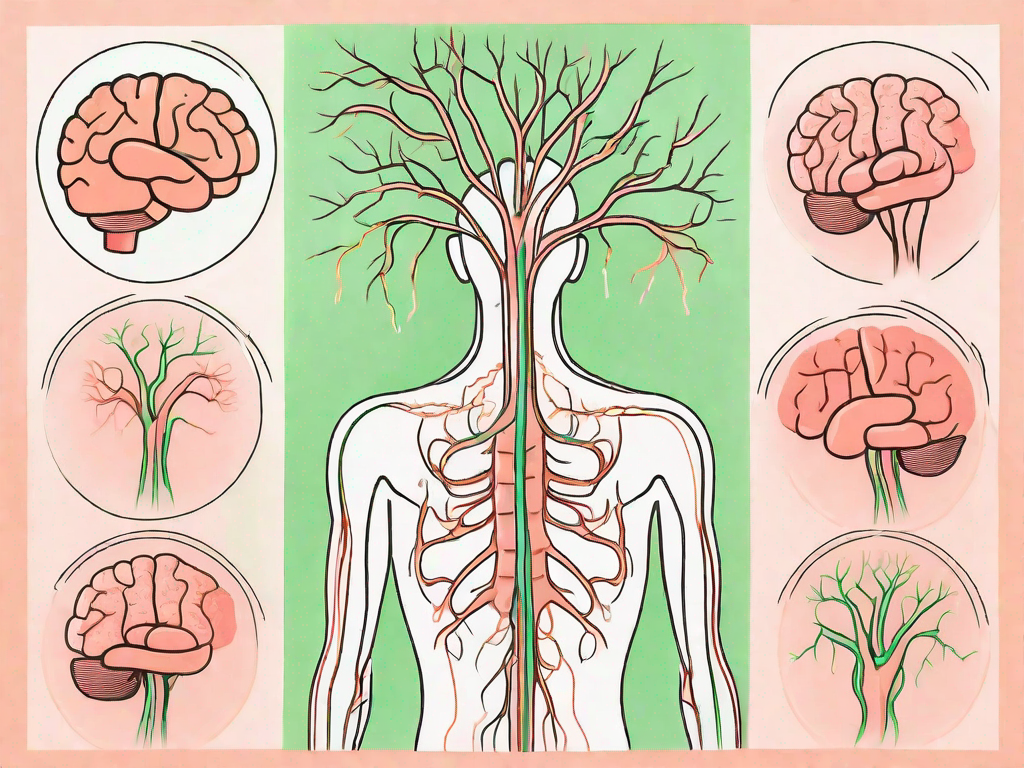 The vagus nerve in the human body with various elements like the brain