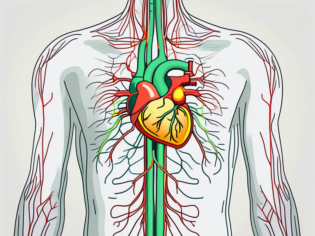 The human body focusing on the vagus nerve and its connection to the heart