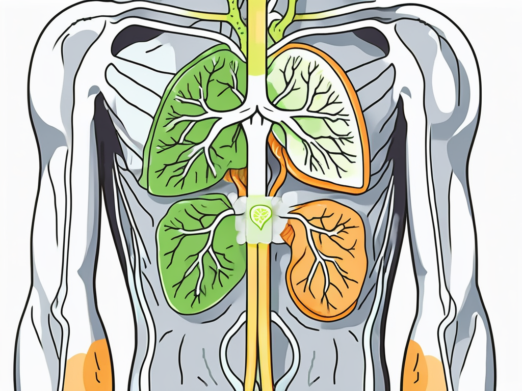 A cross-section of the human body showing the vagus nerve