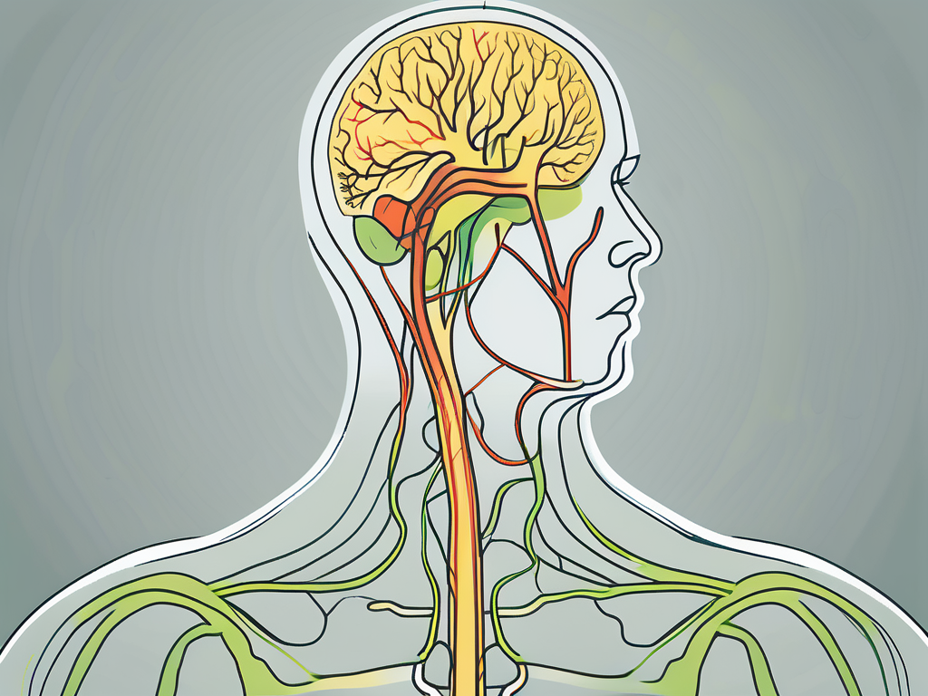 A stylized representation of the vagus nerve in the human body
