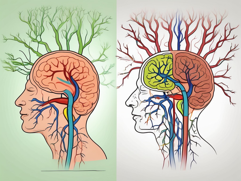 The human anatomy focusing on the vagus nerve extending from the brain to the digestive system