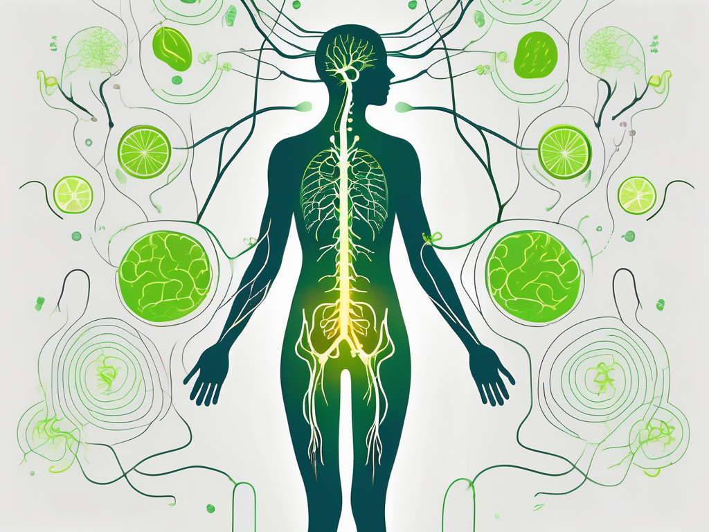 A human body silhouette highlighting the pathway of the vagus nerve