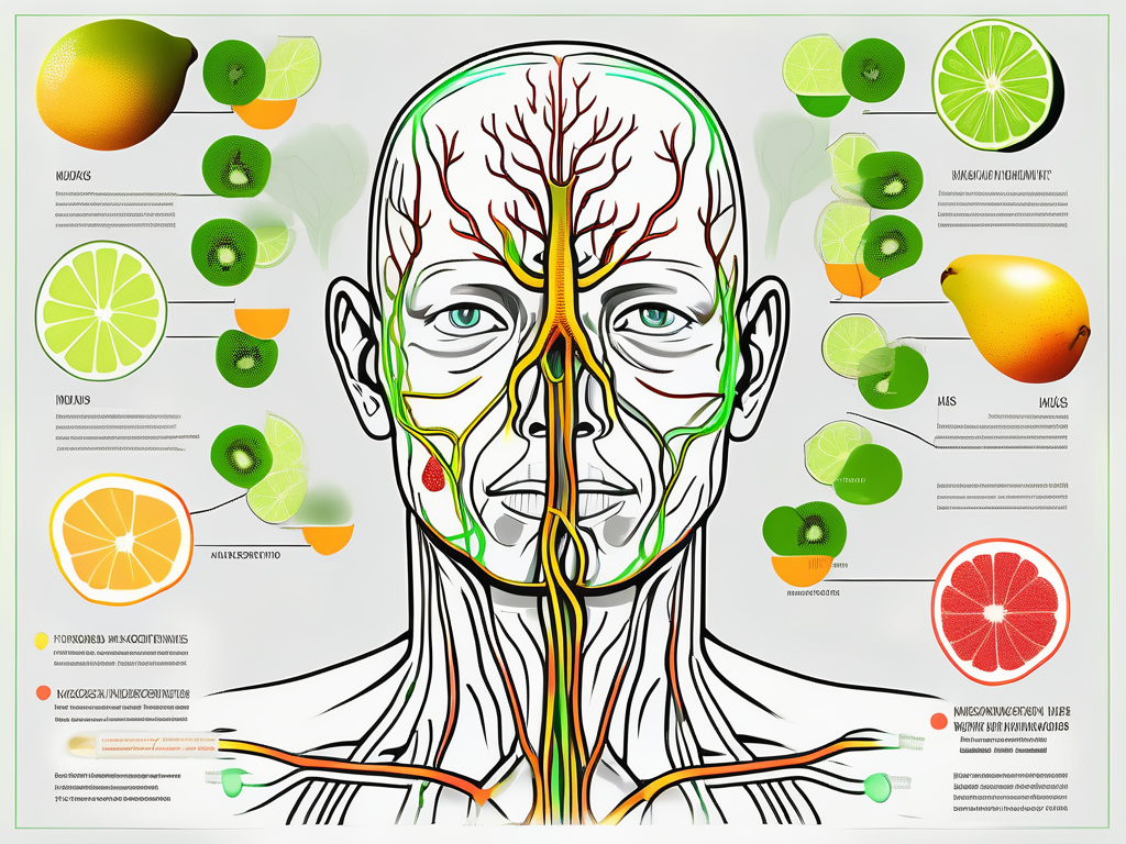 The vagus nerve highlighted within a stylized