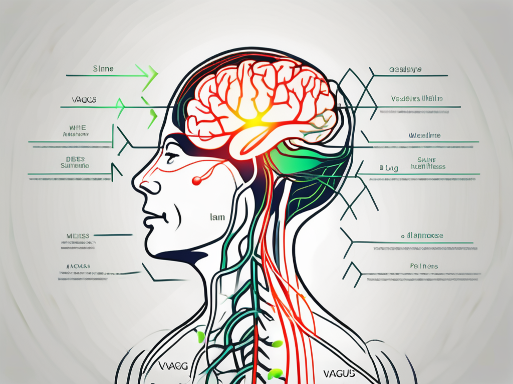 A vagus nerve in the human body highlighted